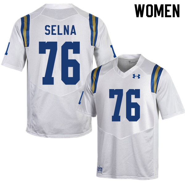 Women #76 Patrick Selna UCLA Bruins College Football Jerseys Sale-White - Click Image to Close